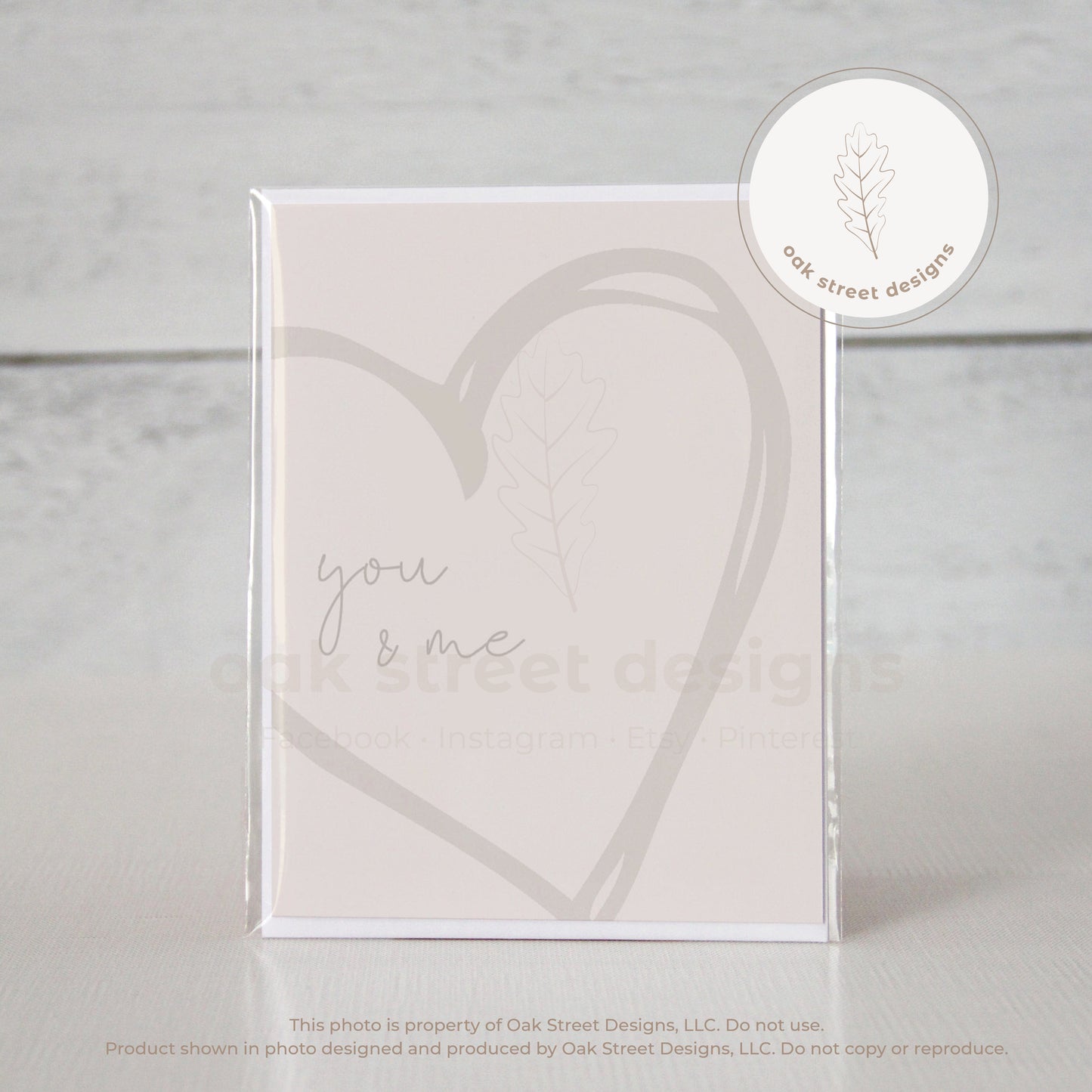 You & Me Heart Outline Folded Card