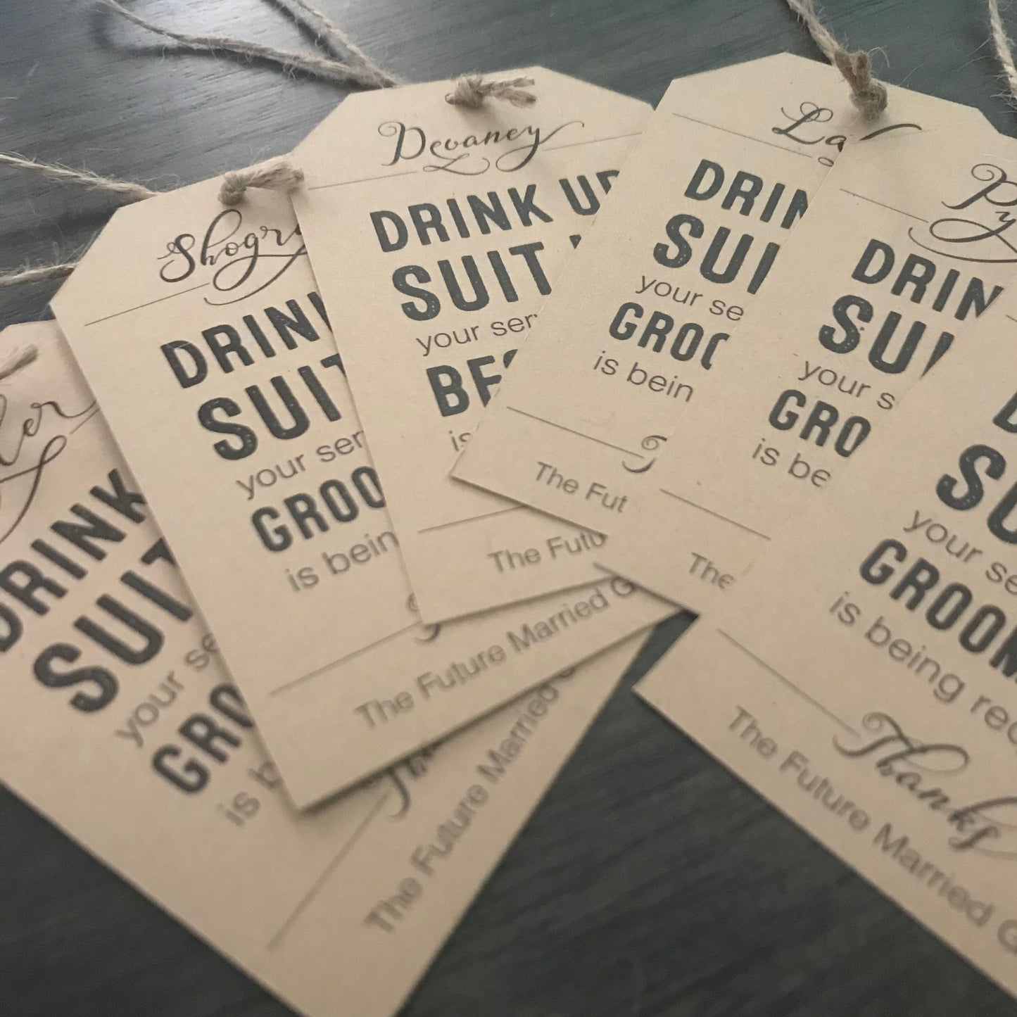 Groomsman Bottle Tags PERSONALIZED