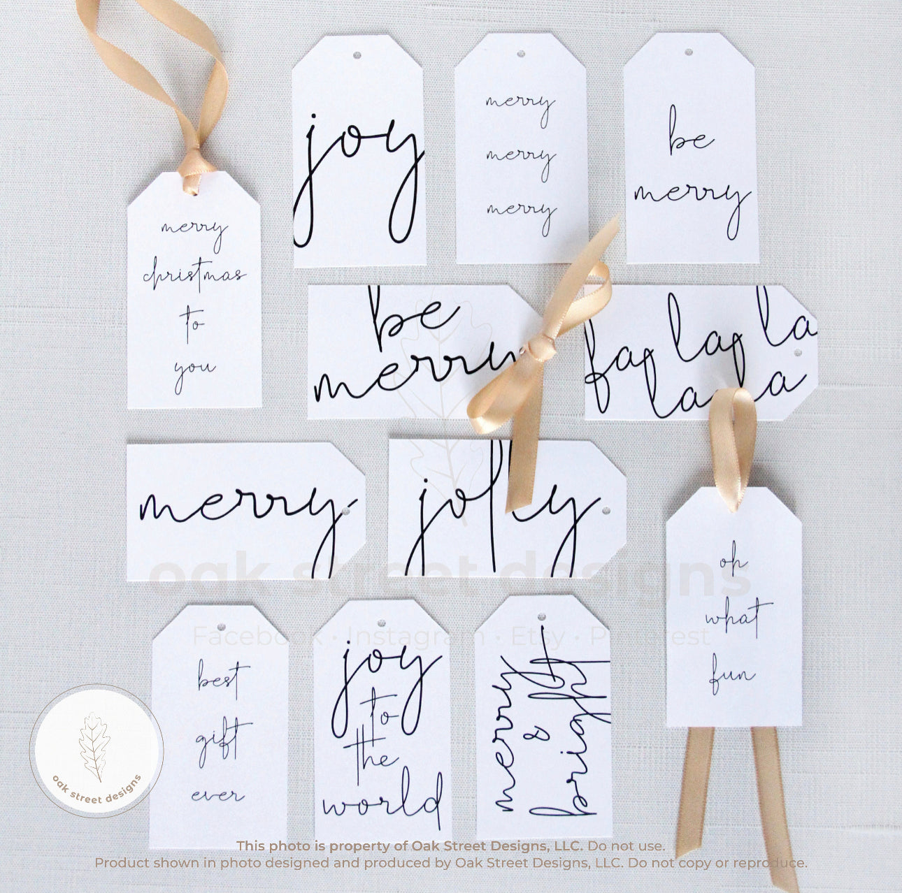 Christmas Tags White & Black