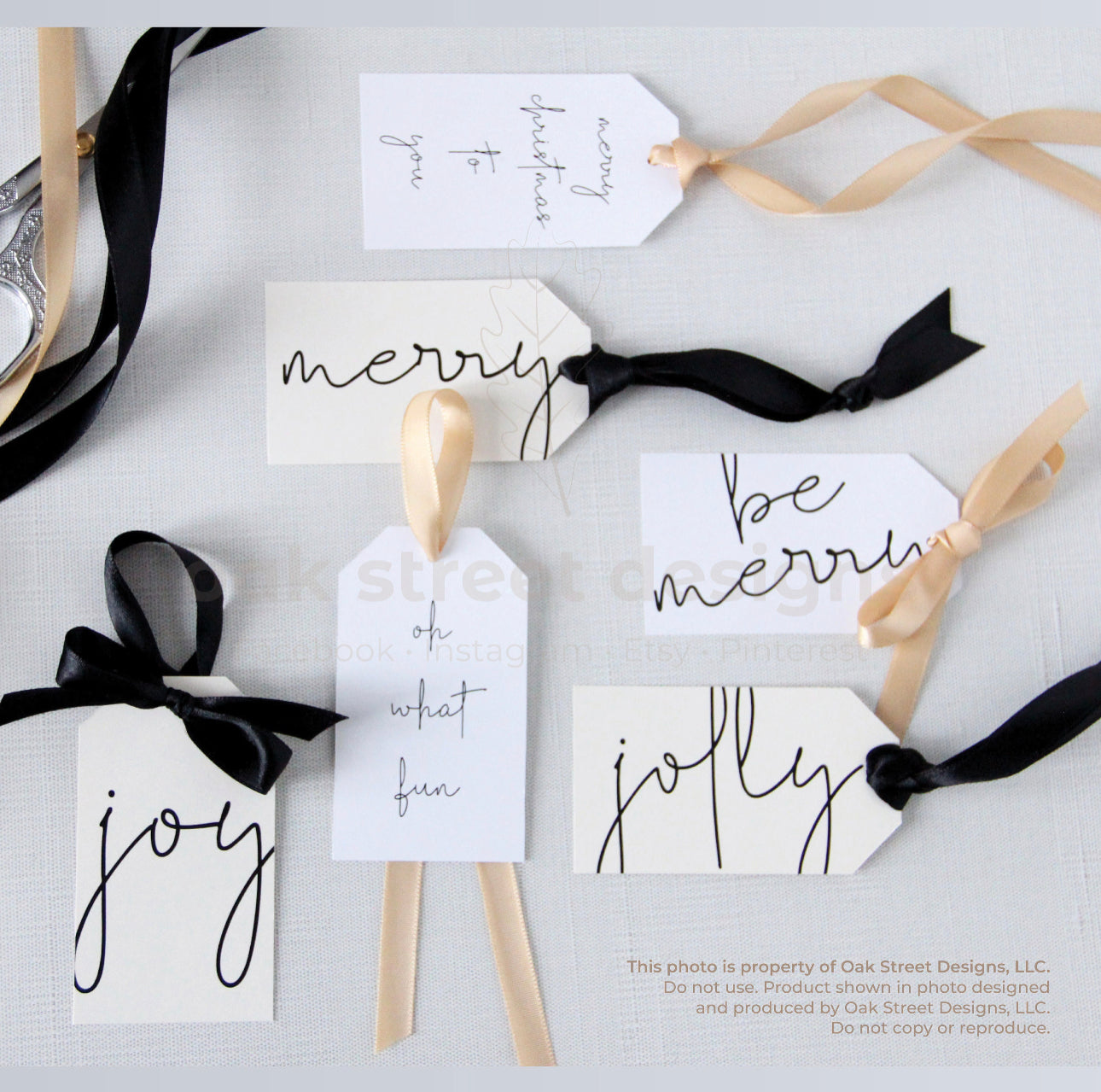 Christmas Tags White & Black