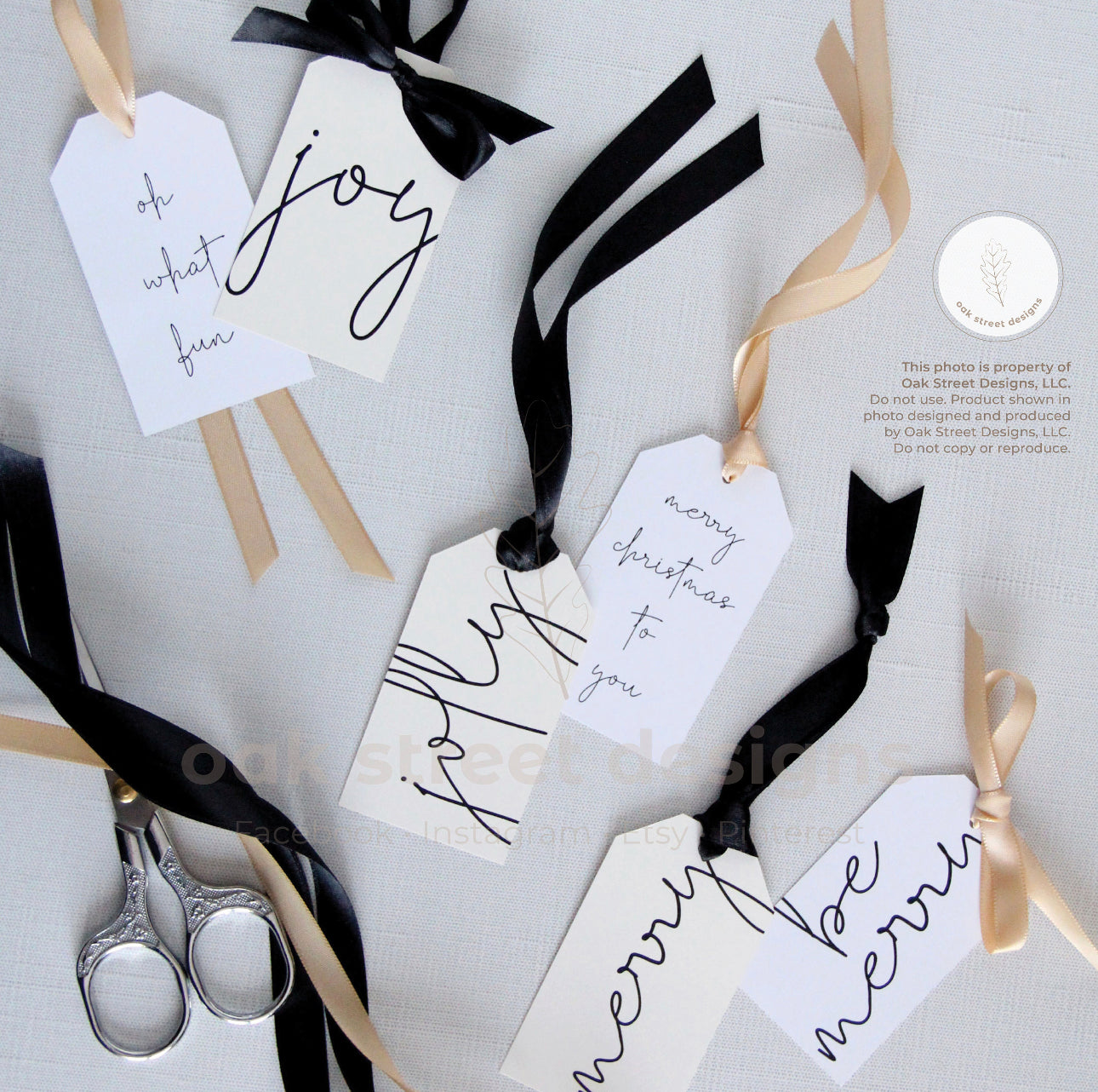 Christmas Tags White & Black