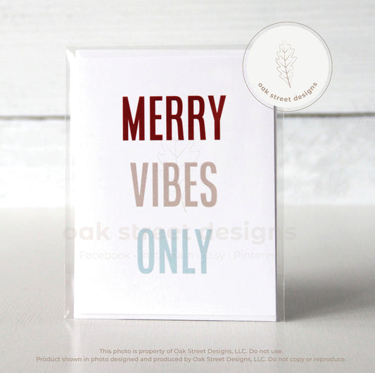 Merry Vibes Only Christmas Card