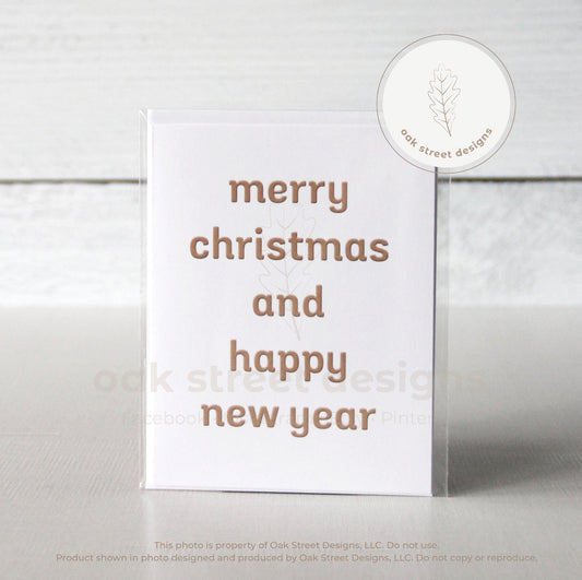 Merry Christmas and Happy New Year Greeting Card