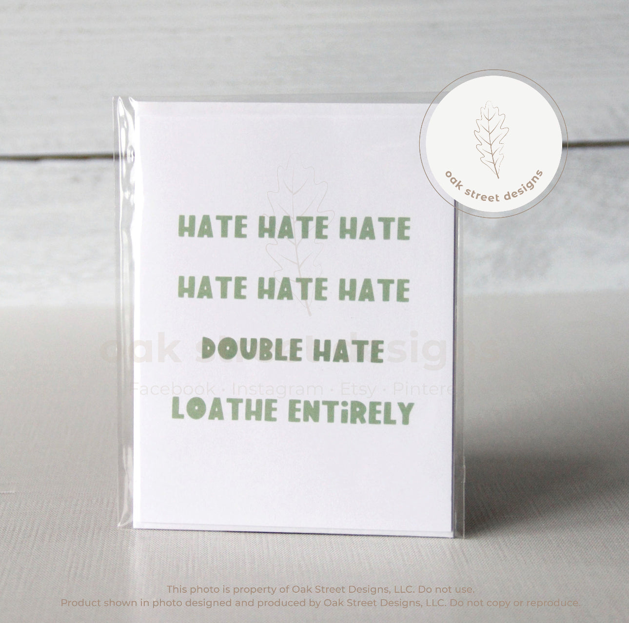 Hate Hate Hate Grinch Christmas Card