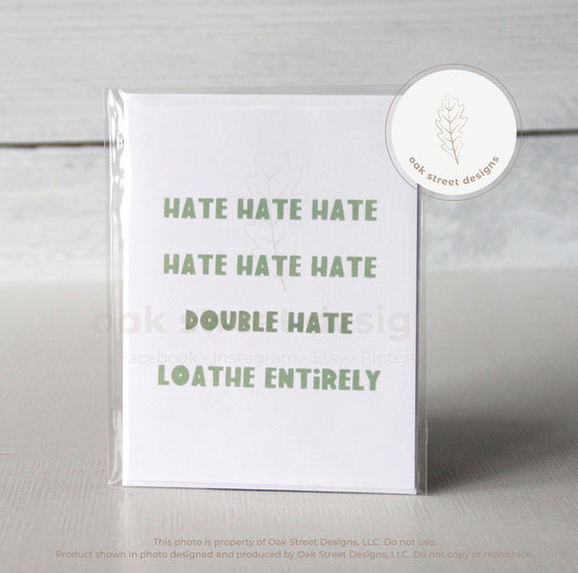 Hate Hate Hate Grinch Christmas Card