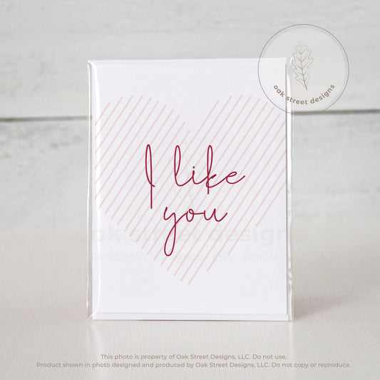 I Like You Heart Folded Card