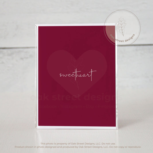 Sweetheart Merlot Heart Folded Card