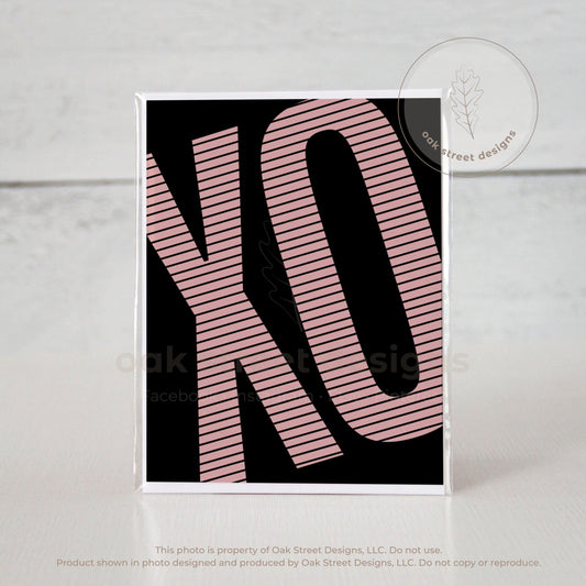 XO Lines, Black Folded Card