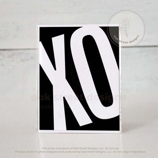 XO Black & White Folded Card