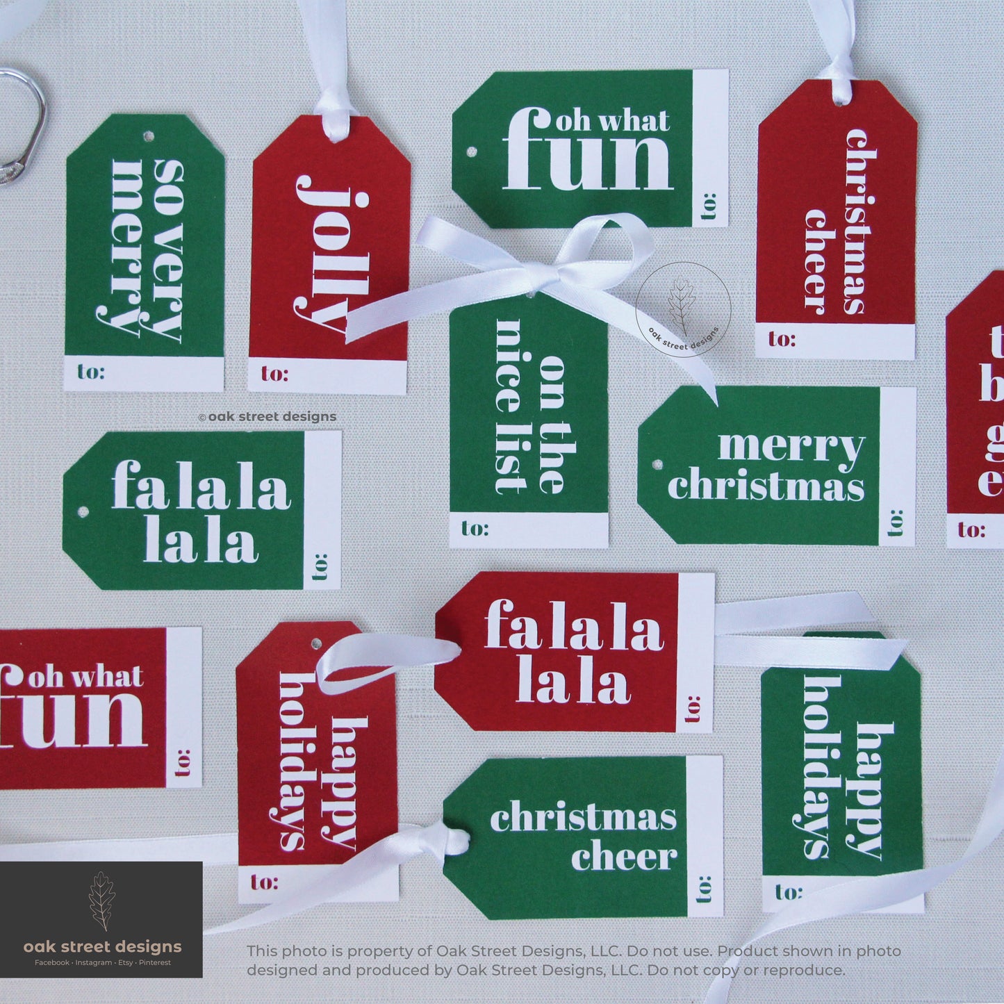 Christmas Tags Red & Green