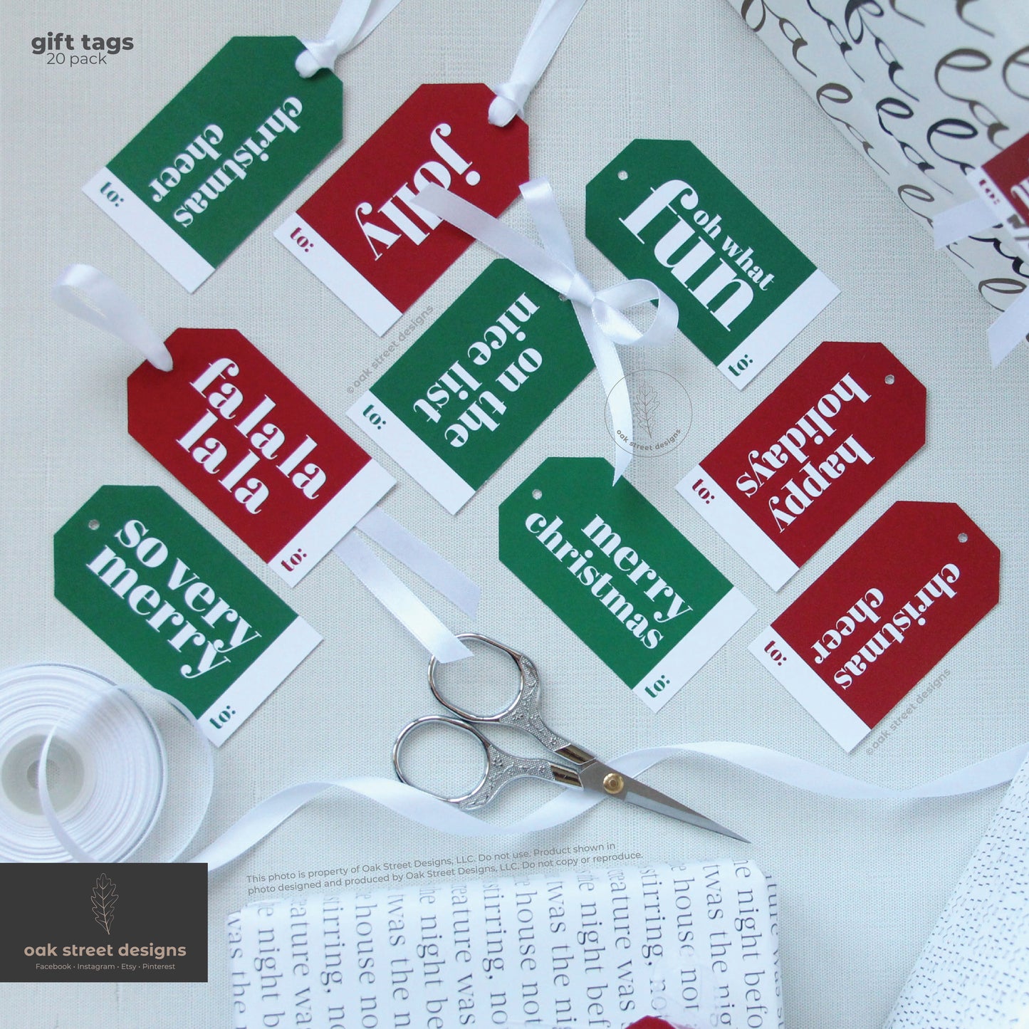 Christmas Tags Red & Green