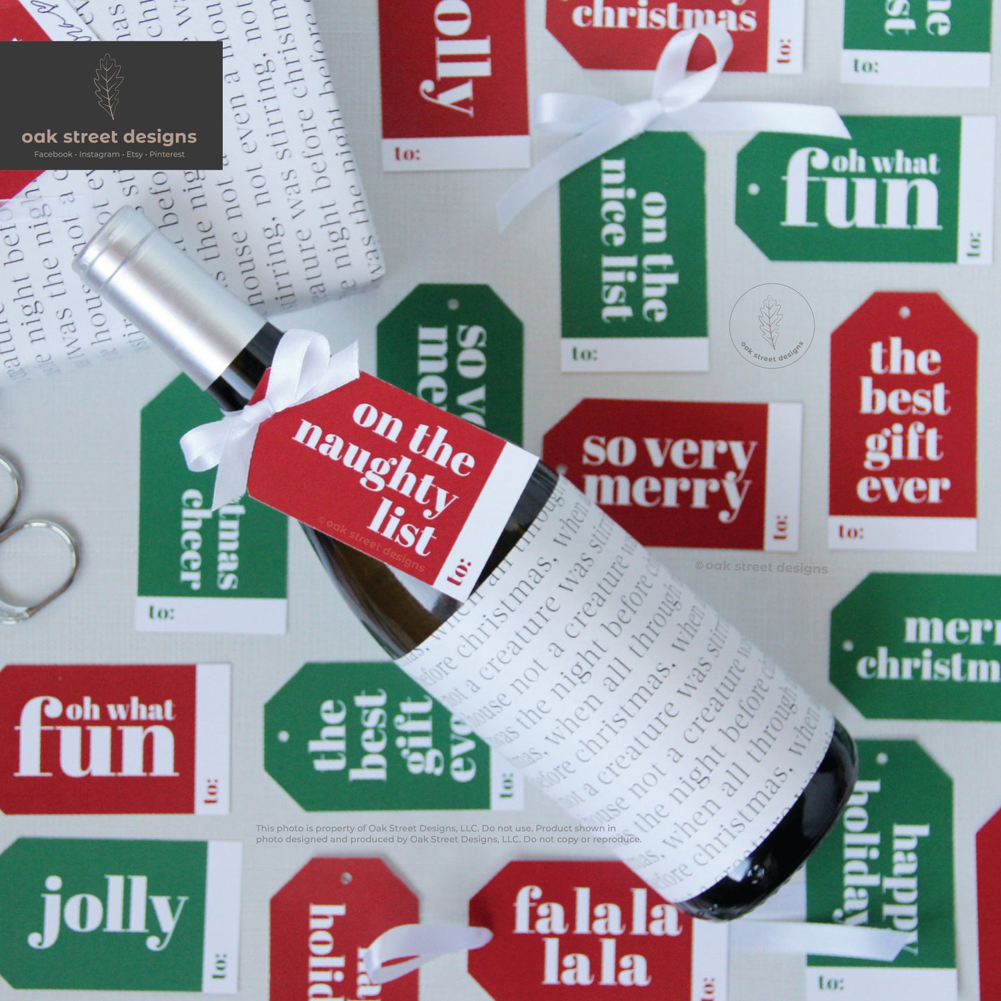 Christmas Tags Red & Green