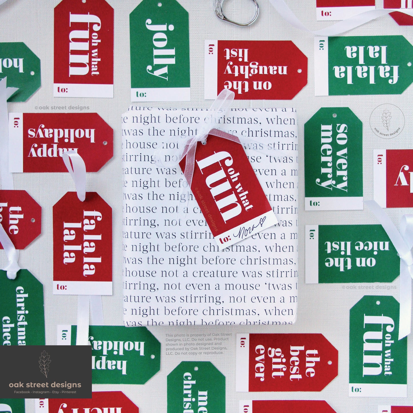 Christmas Tags Red & Green