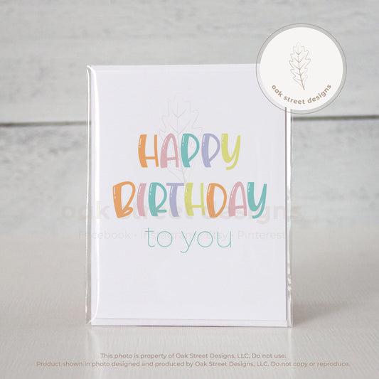 Happy Birthday To You Folded Card