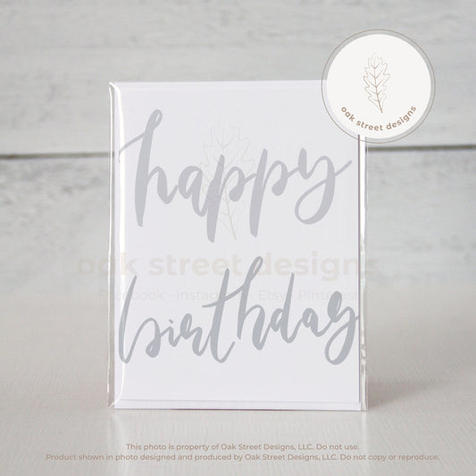 Happy Birthday Calligraphy Folded Card