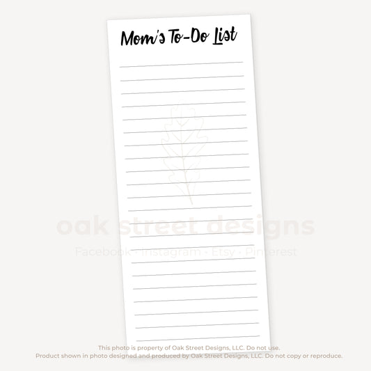 Mom's To-Do List Tall Notepad