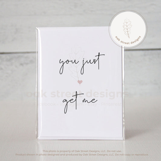 You Just Get Me Tiny Heart Folded Card