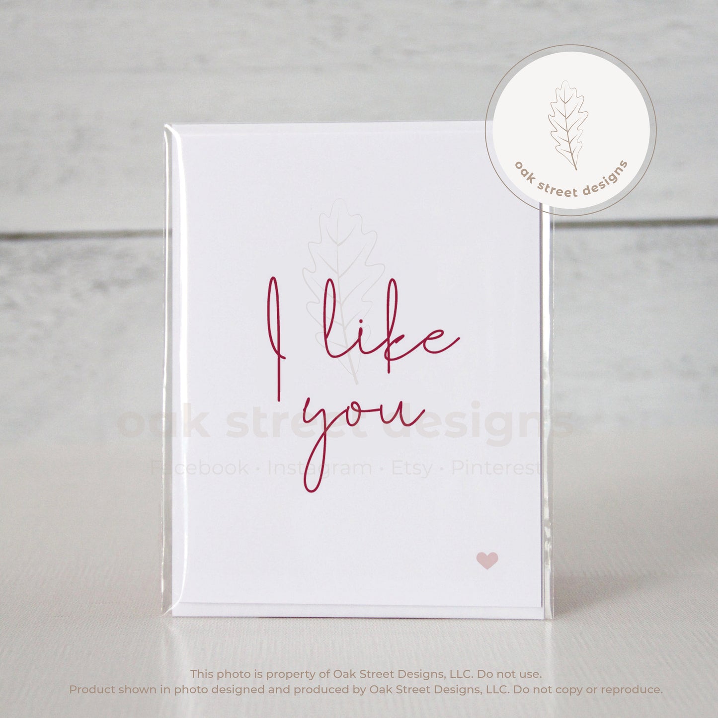 I Like You Tiny Heart Folded Card
