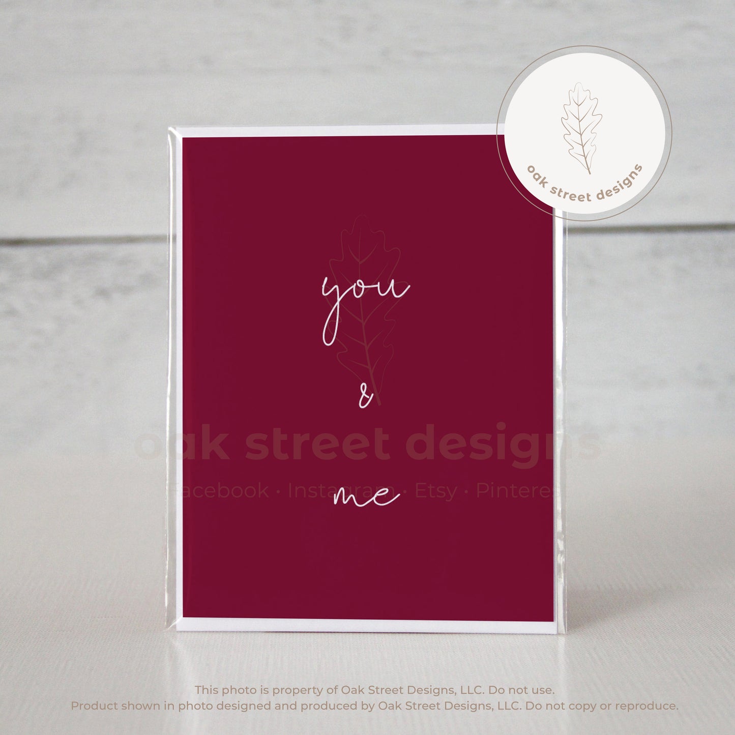 You & Me Crimson Folded Card