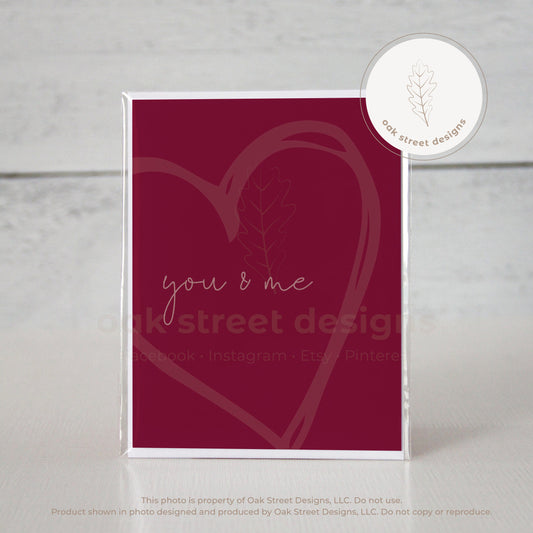 You & Me Crimson Folded Card