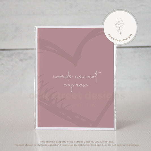 Words Cannot Express Mauve Folded Card
