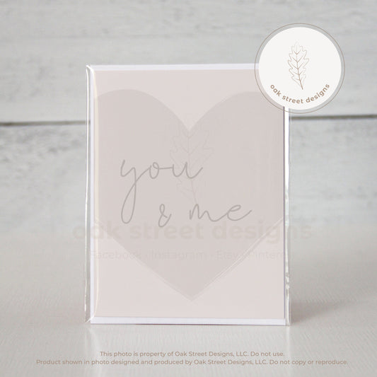 You & Me Heart Folded Card